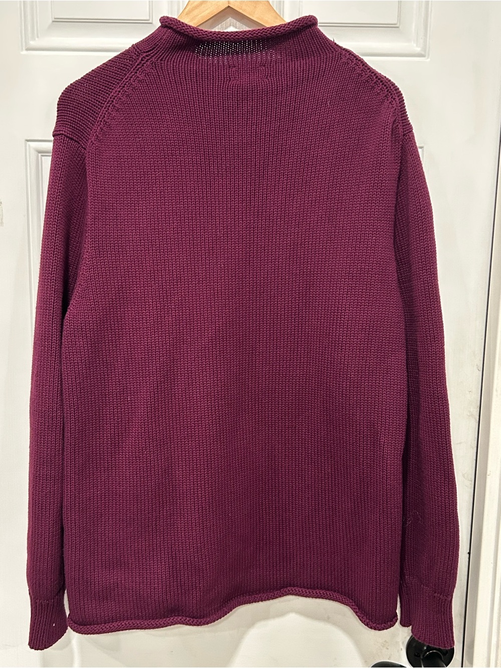 J.Crew Mens Heritage Cotton Rollneck Sweater XL Maroon Burgundy BJ511 FA23 - Picture 5 of 12